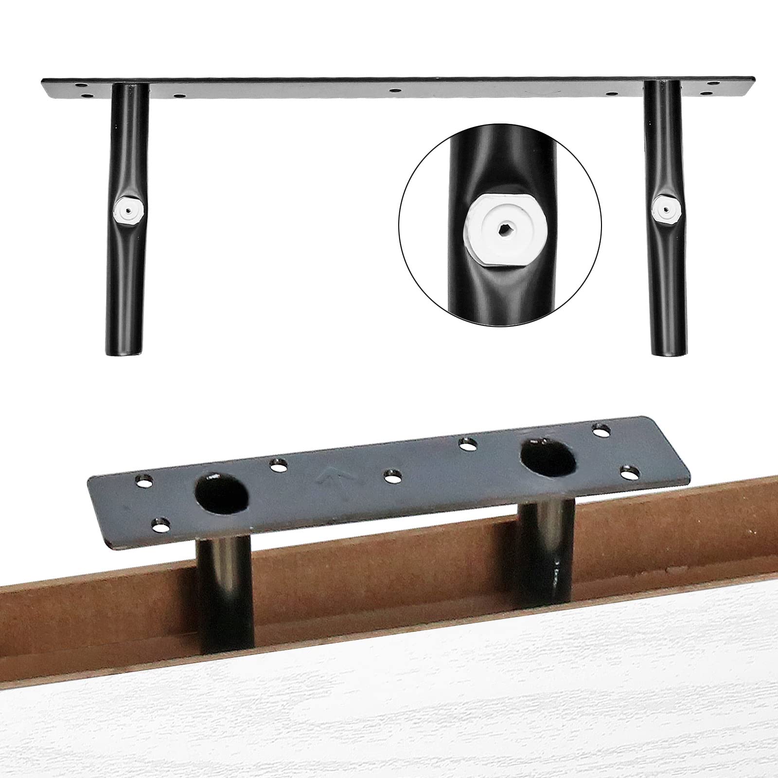 QEEIG Floating Shelves Set of 4 - 16 Inch Wall Mounted Shelves for Bathroom, Bedroom, Kitchen & Living Room - Farmhouse Style Small Book Shelf - White (015-W4) - Perfect for Home Decor, Storage & Display
