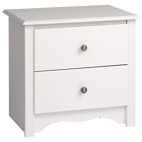 Home Square 4-Piece Bedroom Set - White Nightstands, Storage Bench & Chest | Space-Saving Furniture for Small Rooms & Apartments