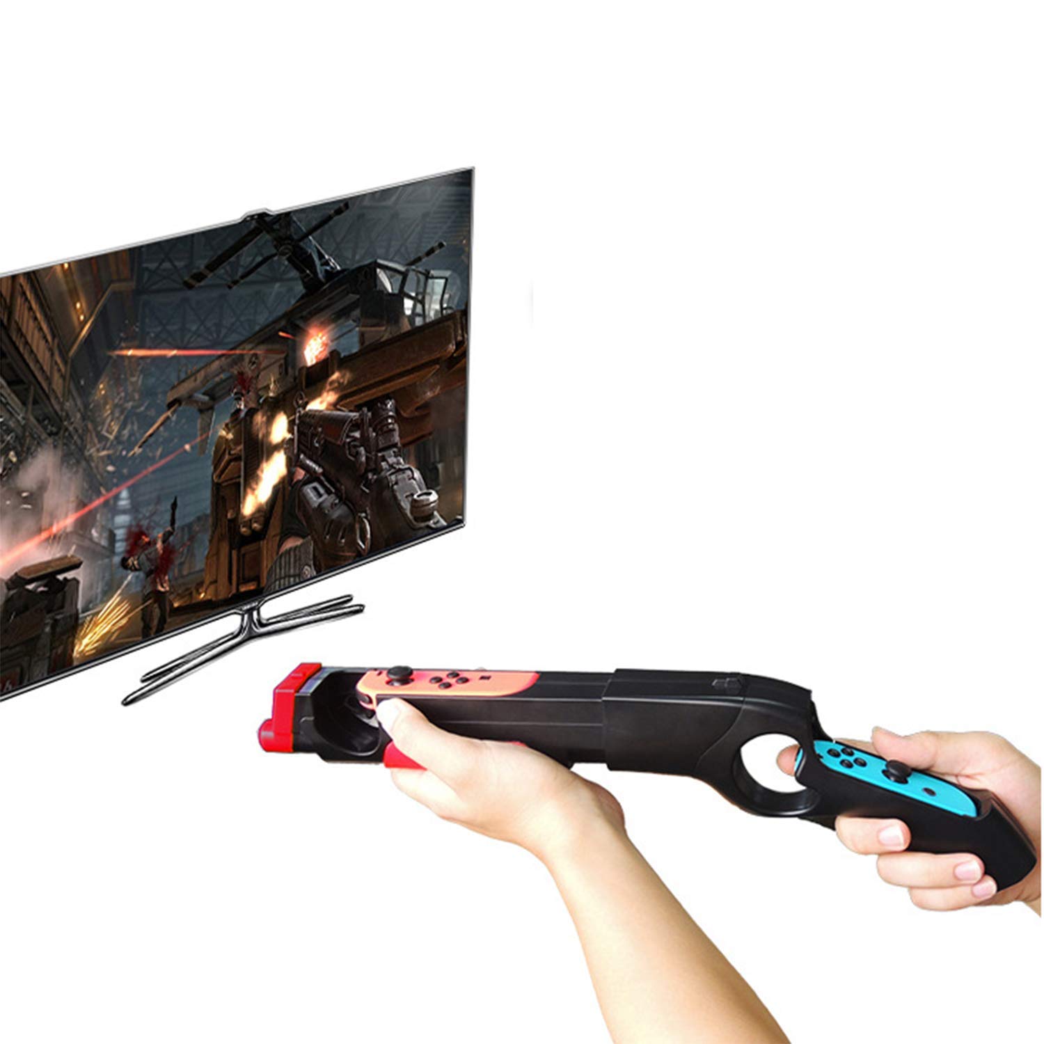 OSTENT Sense Arms Handle Joypad Holder for Nintendo Switch - Ergonomic Grip for Shooting Games | Perfect for FPS, Action & Adventure Gaming