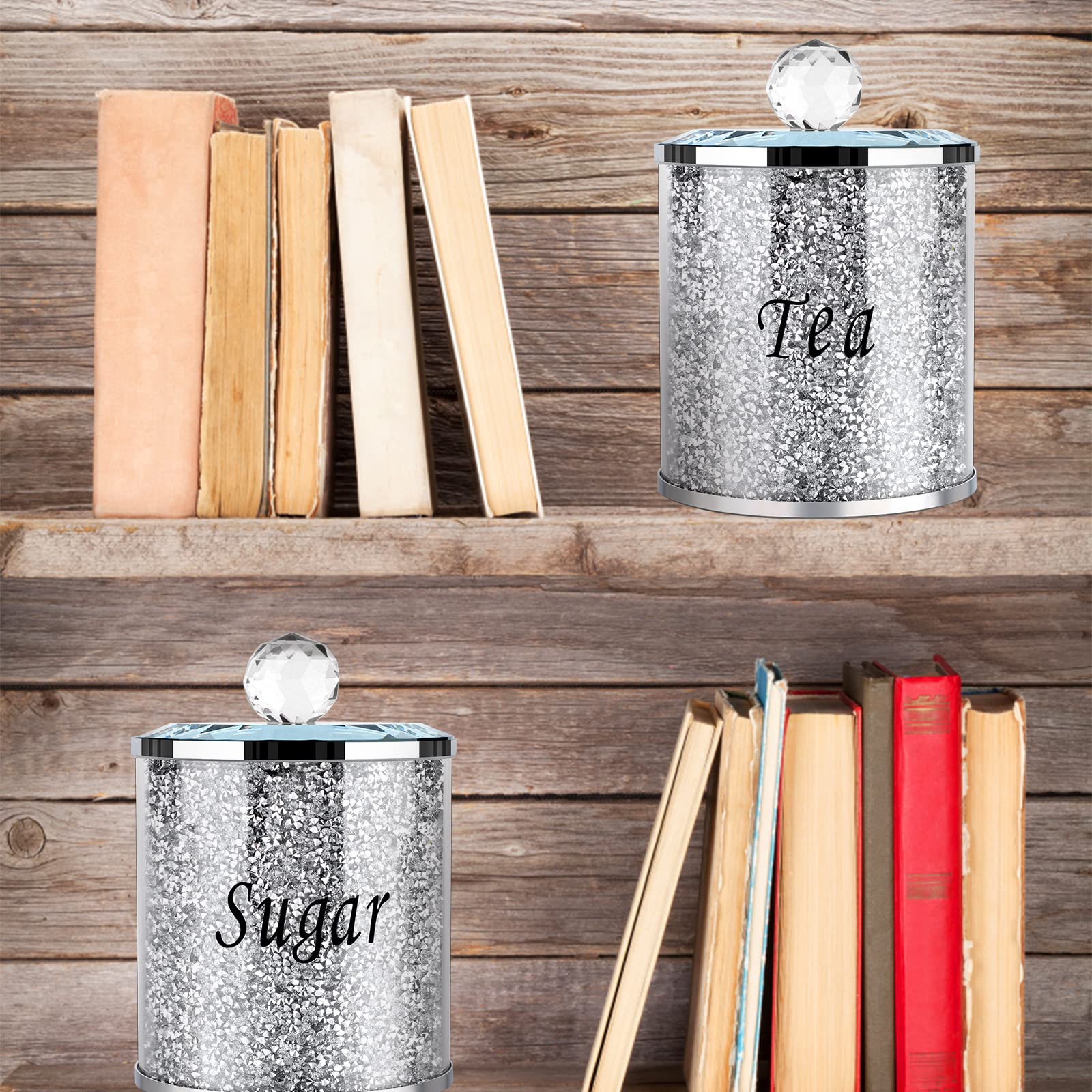 Premium Airtight Food Storage Canisters Set of 3 - Coffee, Sugar & Flour Containers with Lids - Elegant Diamond Design Kitchen Canisters for Home Organization - Perfect as Housewarming, Wedding, Christmas Gifts for Family & Friends - Ideal for Pantry, Baking & Coffee Station Organization