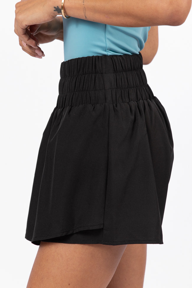 Fast Track Black Active Skort for Women - High Waist Athletic Skirt with Shorts - Perfect for Running, Yoga & Tennis - Final Sale