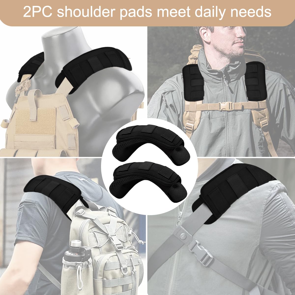 ZINZ 2-Pack Universal Wide Shoulder Pads with Ultra Thick Cushion for Luggage, Backpacks & Crossbody Bags - Comfortable Support for Travel, Commuting & Daily Use