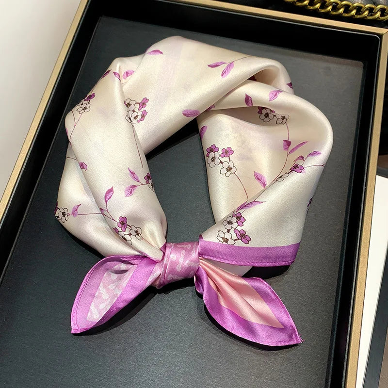 53cm Pure Silk Scarf for Women - Luxury Square Scarves & Fashionable Hair Accessories | Perfect for Hijab, Bandana, Neck Kerchief & Elegant Outfits