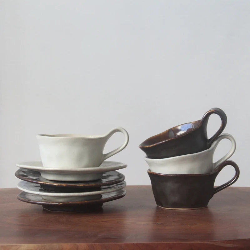 Handmade Ceramic Espresso Cups with Artisan Glaze - Perfect for Coffee Lovers, Home Baristas & Cafe Style Serving