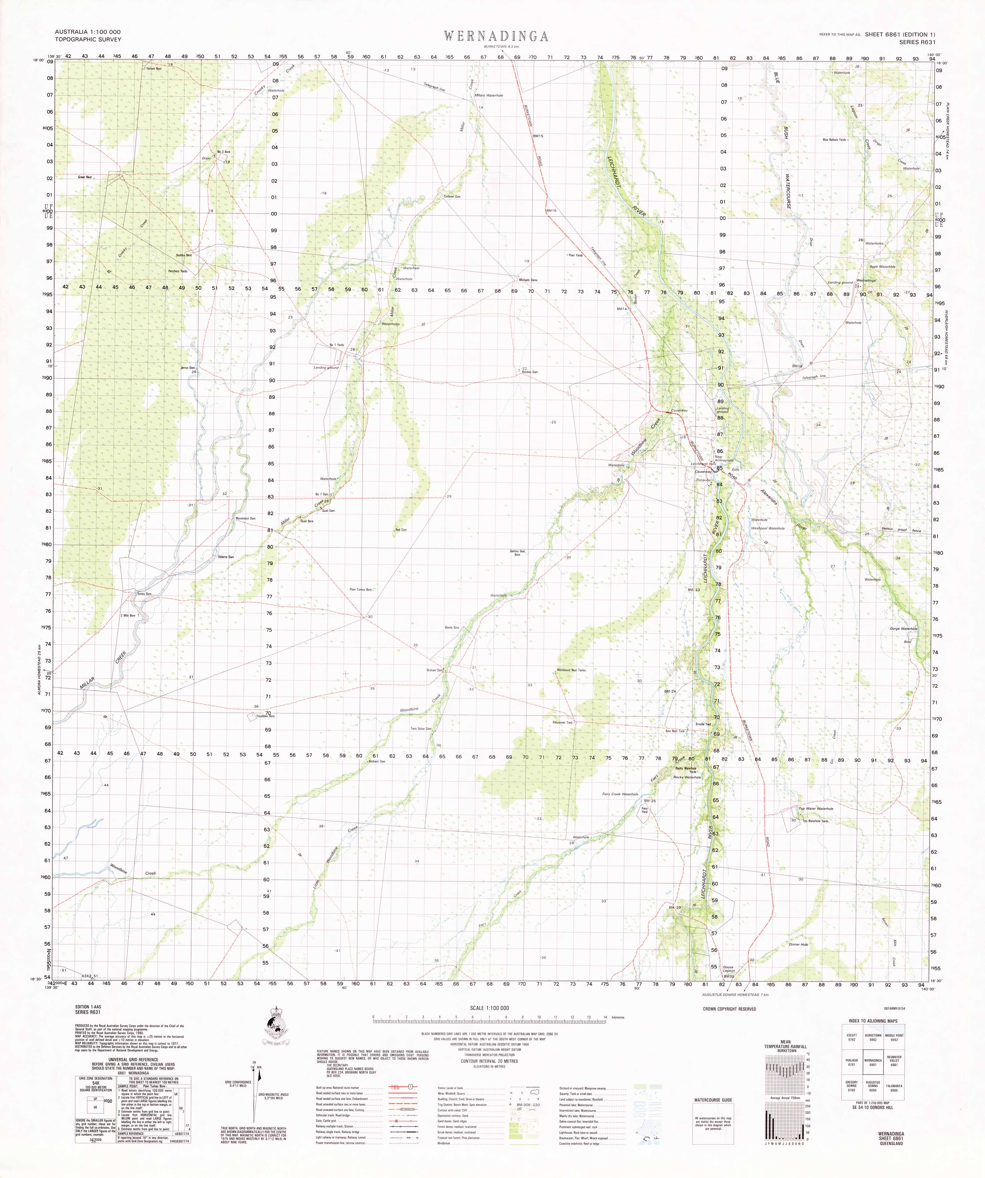 6861 Wernadinga 1:100,000 Scale Topographic Map - Hiking, Camping & Outdoor Adventure Navigation
