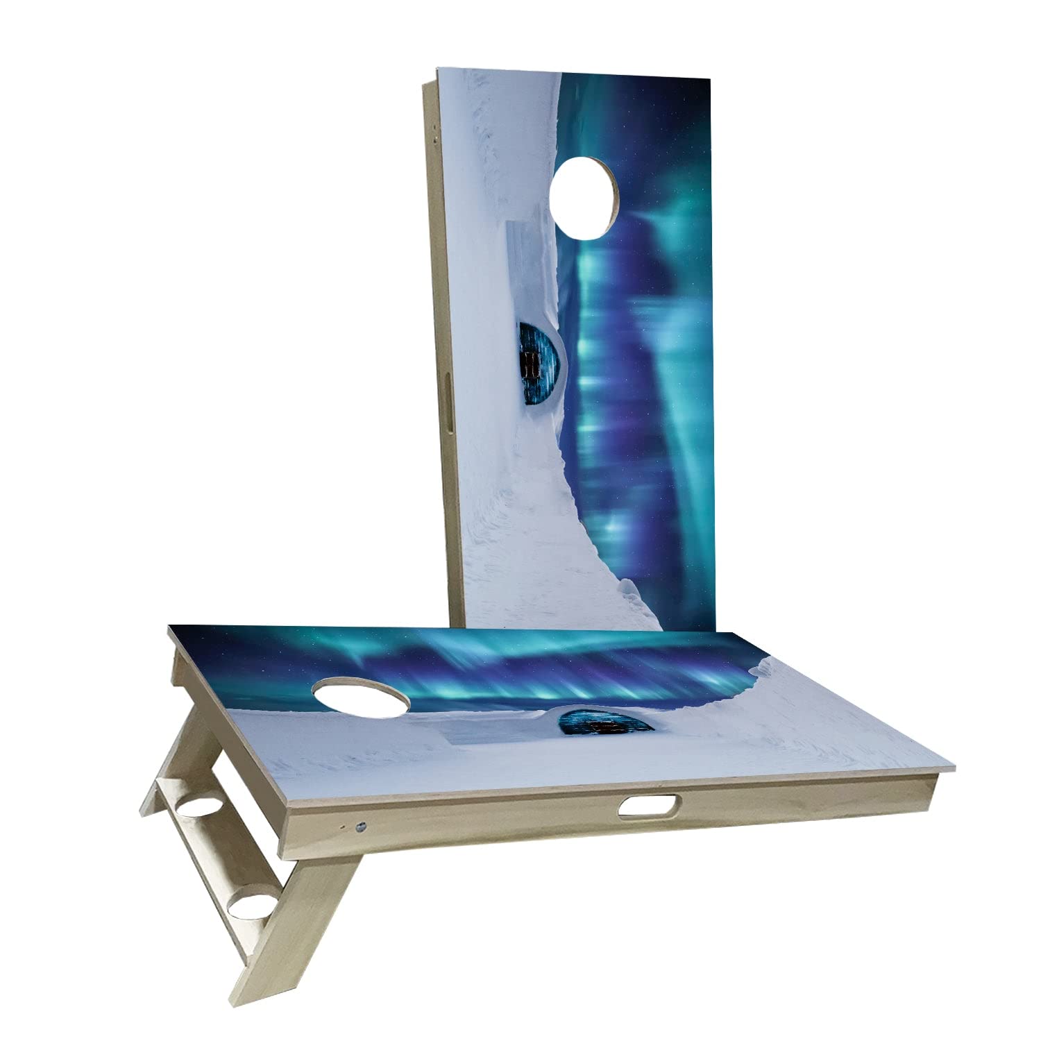 Skip's Garage Frozen Sky Cornhole Board Set - 2 Boards & 8 Bags - Premium Outdoor Game for Backyard, Tailgating, and Parties - Choose Your Size & Accessories