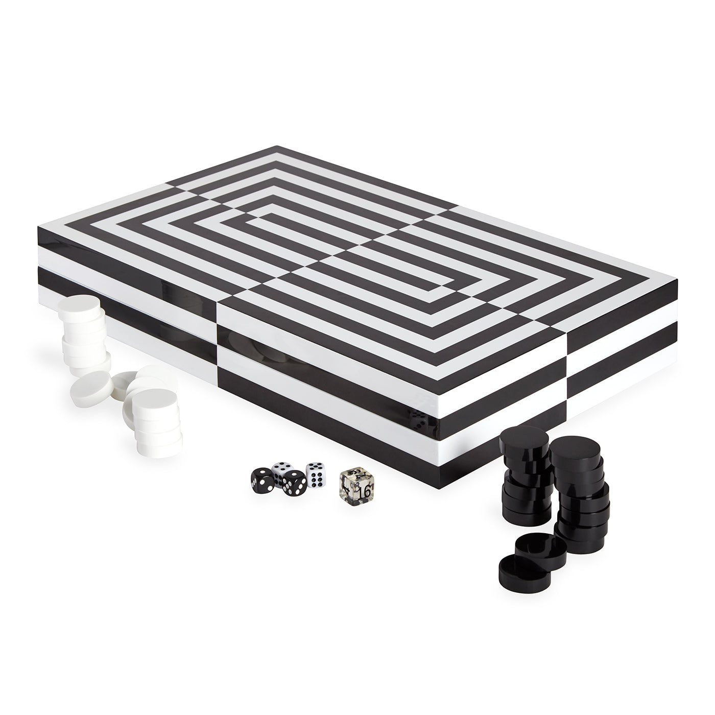 Op Art Backgammon Set - Modern Abstract Board Game for Adults & Teens - Perfect for Game Nights, Gifts, and Home Decor