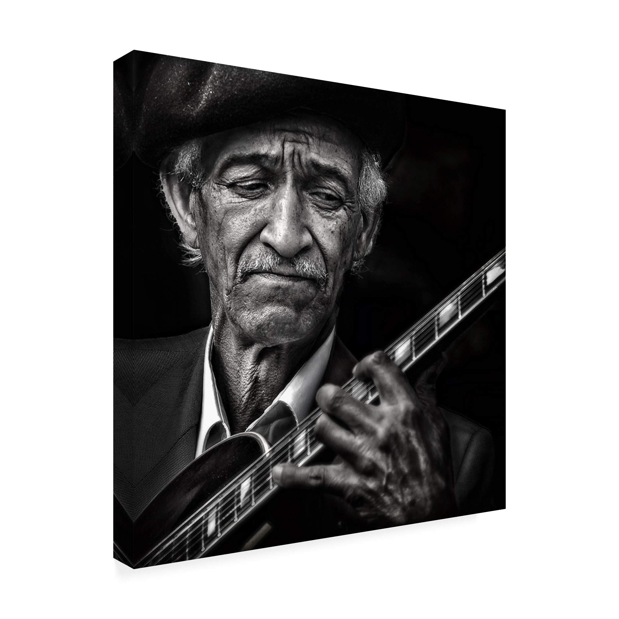 Trademark Fine Art - Piet Flour's 'The Guitarist' 35x35 Canvas Wall Art - Perfect for Living Room, Bedroom & Office Decor