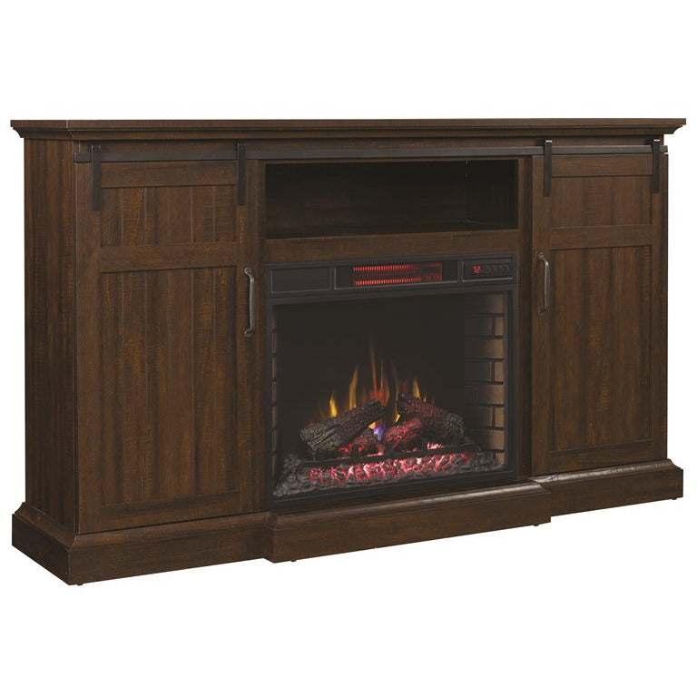 Modern Manning TV Stand with Built-in Speakers & Electric Fireplace - Perfect for Living Room, Bedroom & Home Theater Setup