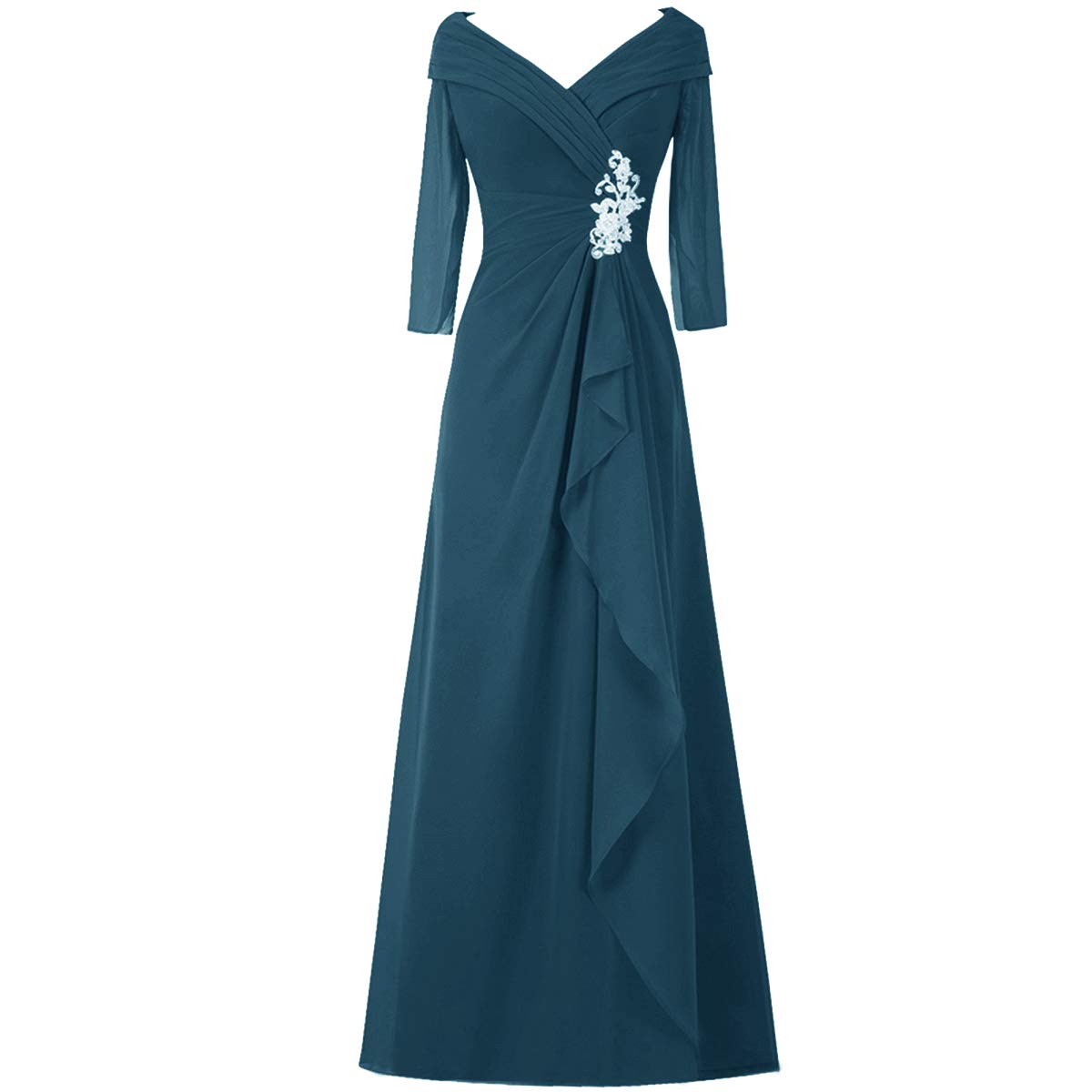 Elegant Chiffon Mother of The Bride Dresses with Lace Details - Half Sleeve Wedding Guest Evening Gowns for Women - Perfect for Weddings, Formal Events & Special Occasions