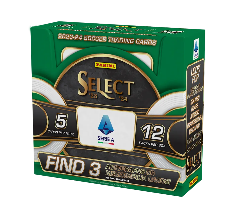 2024 Panini Select Serie A Soccer Hobby Box - 25 Cards Pack | Collectible Trading Cards for Soccer Fans & Card Enthusiasts - Perfect for Gifts, Tournaments, and Memorabilia Collections