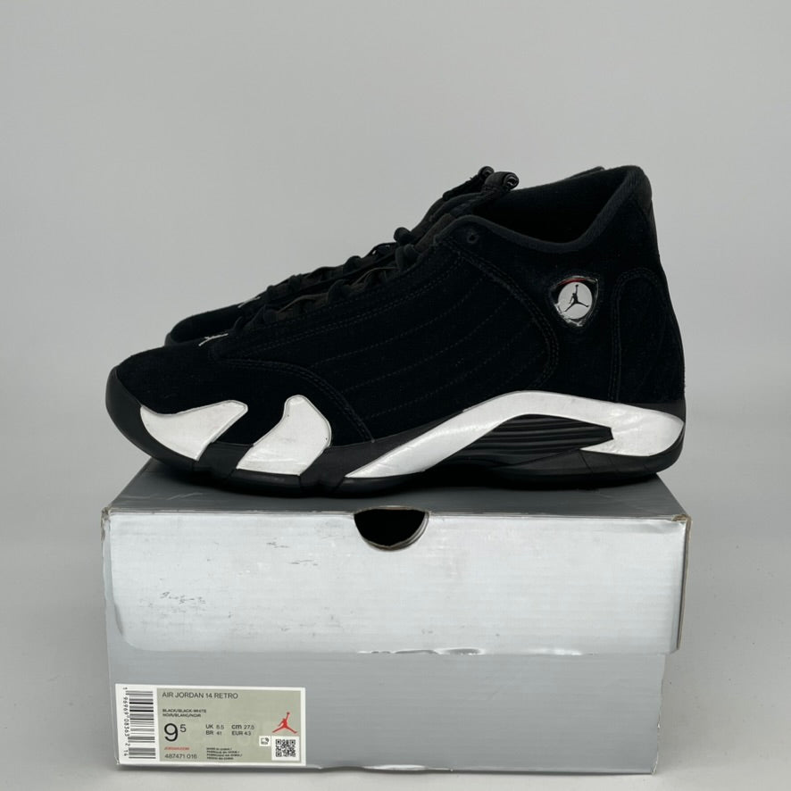 Original Air Jordan 14 Retro Basketball Shoes - Black/White (487471-016) - Men's Size 9.5 & Women's Size 11 - Perfect for Streetwear & Court Performance