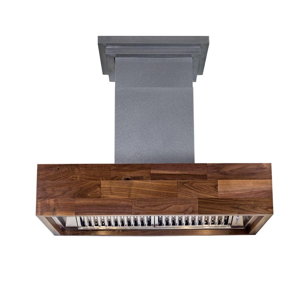 ZLINE 681iW Convertible Range Hood - Designer Series Wooden Island Mount in Butcher Block Finish | Professional Kitchen Ventilation for Modern Homes | Perfect for Open Concept Kitchens and Cooking Areas
