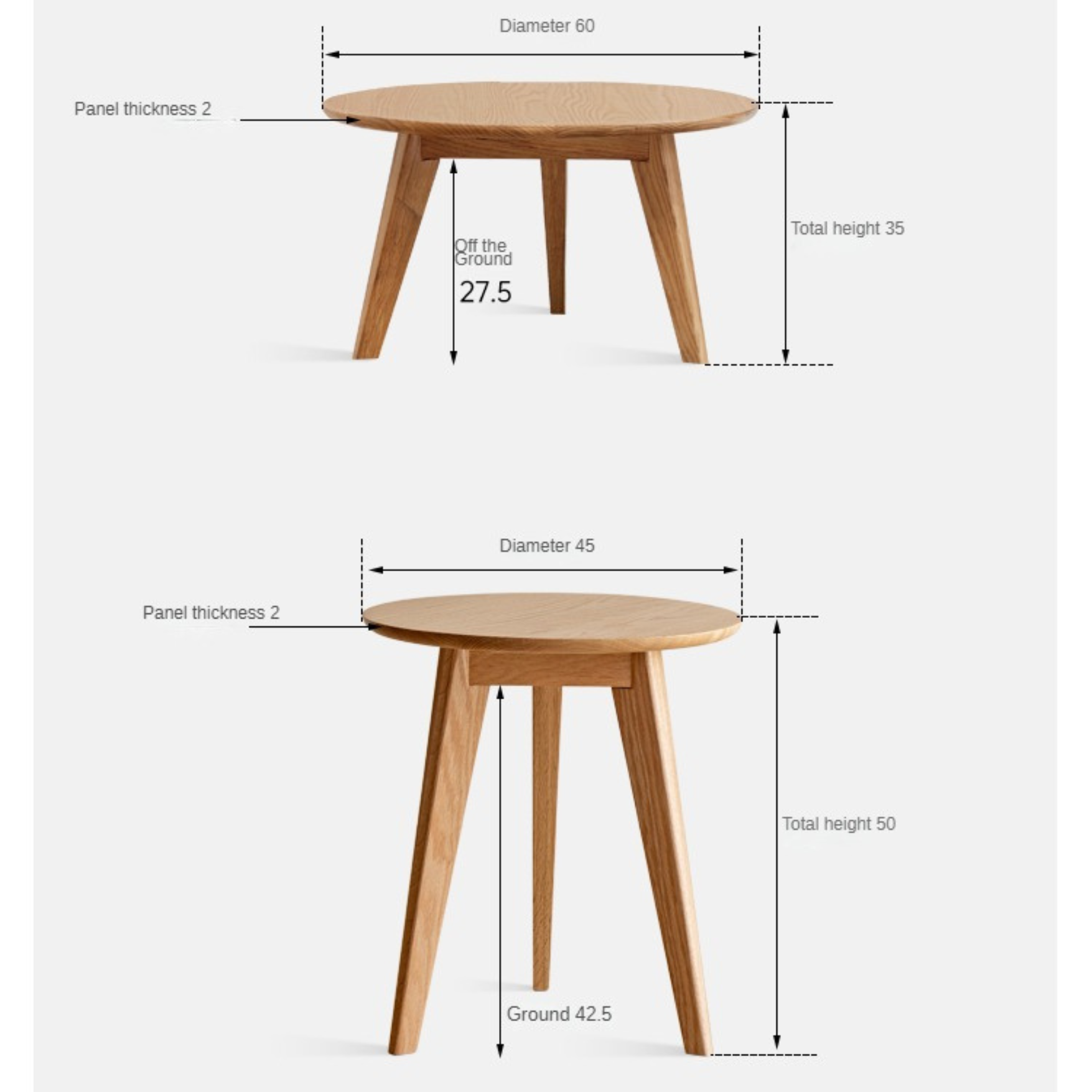 Solid Oak & Black Walnut Wood Side Table - Nightstand, End Table for Living Room, Bedroom, Office | Rustic Modern Furniture for Home Decor