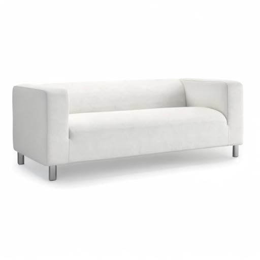 Klippan Loveseat Slipcover for IKEA 2-Seater Sofa - Cotton White Replacement Cover | Perfect for Home Decor, Living Room Upgrade & Furniture Protection