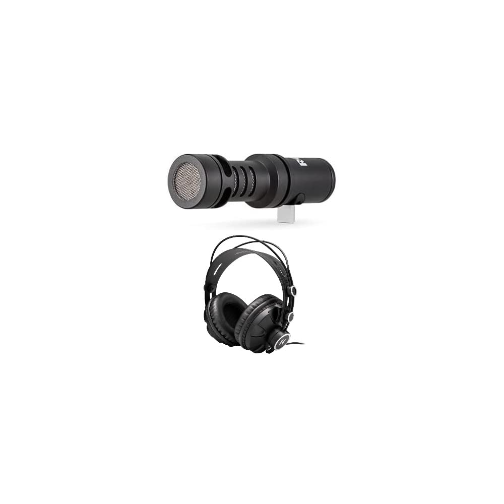 Rode VideoMic Me-C Directional USB-C Microphone & Knox Gear Closed-Back Headphones Bundle - Professional Audio Setup for Vlogging, Streaming, Podcasting & Content Creation
