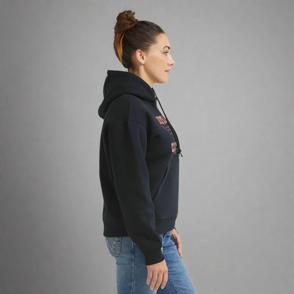 DHCM Women's Longhorn Hoodie - Soft Fleece Pullover with Hood, Long Sleeve Sweatshirt for Women | Perfect for Casual Wear, Outdoor Activities & College Game Days