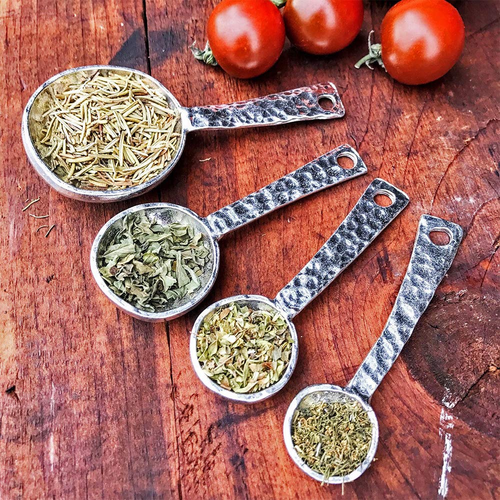 Premium Crosby & Taylor Roman Pewter Measuring Cups and Spoons Set - 18-Piece Stainless Steel Kitchen Essentials for Baking & Cooking - Perfect Gift for Home Chefs & Bakers