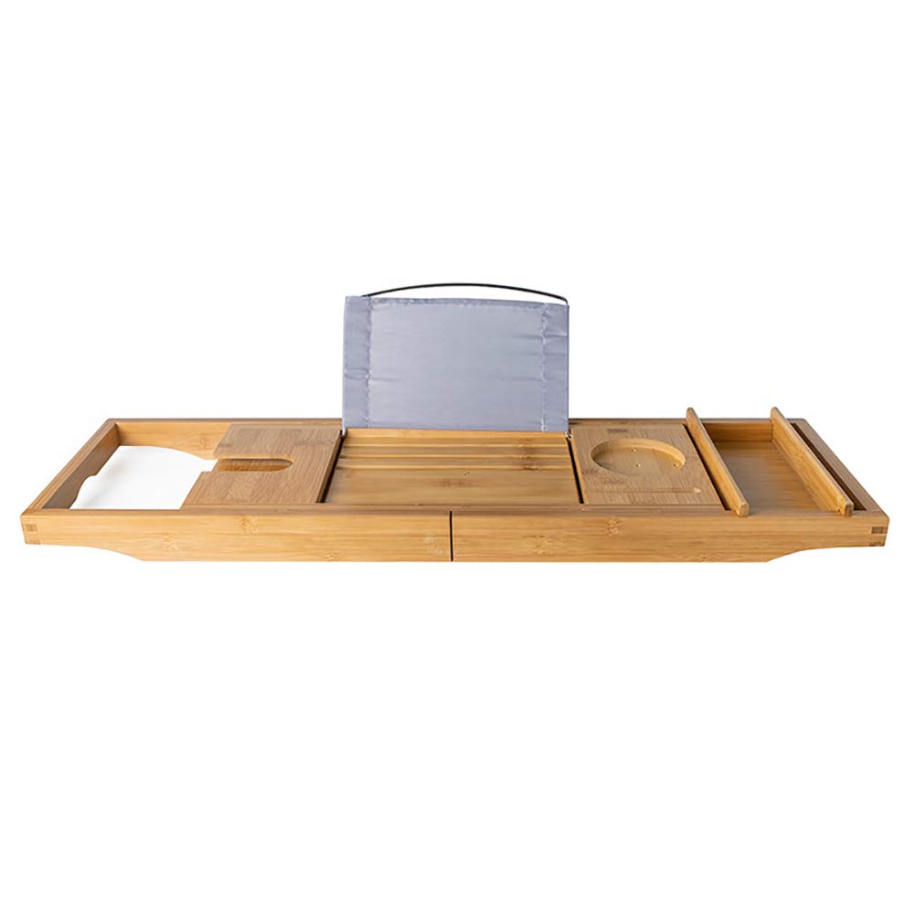 Premium Extendable Bathtub Caddy Tray - Luxury Bath Tray with Book Stand, Holds Wine Glass, Tablet, Phone & Candles (74.5x23x4.5cm) - Perfect Relaxation Gift for Spa Nights, Reading & Wine Baths