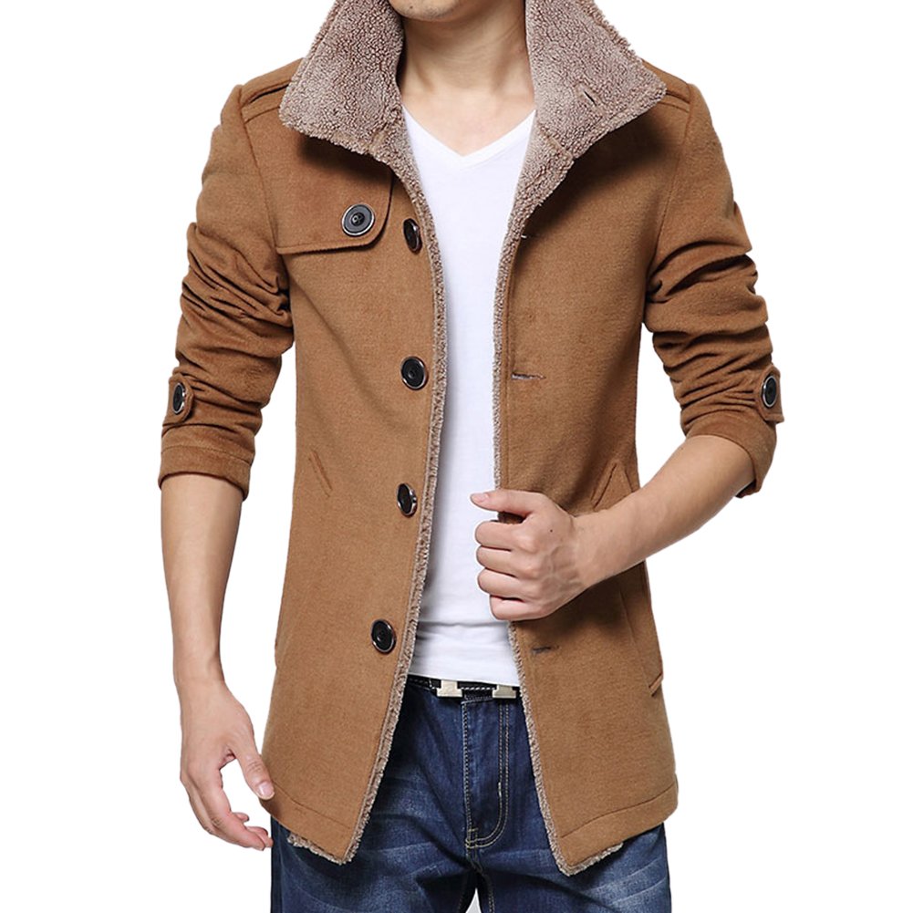 Korean Men's Slim Fit Casual Blazer - Lamb Wool Blend Jacket for Business & Office Wear (Sizes L-4XL) | Winter Warm & Stylish Outerwear for Work & Formal Events