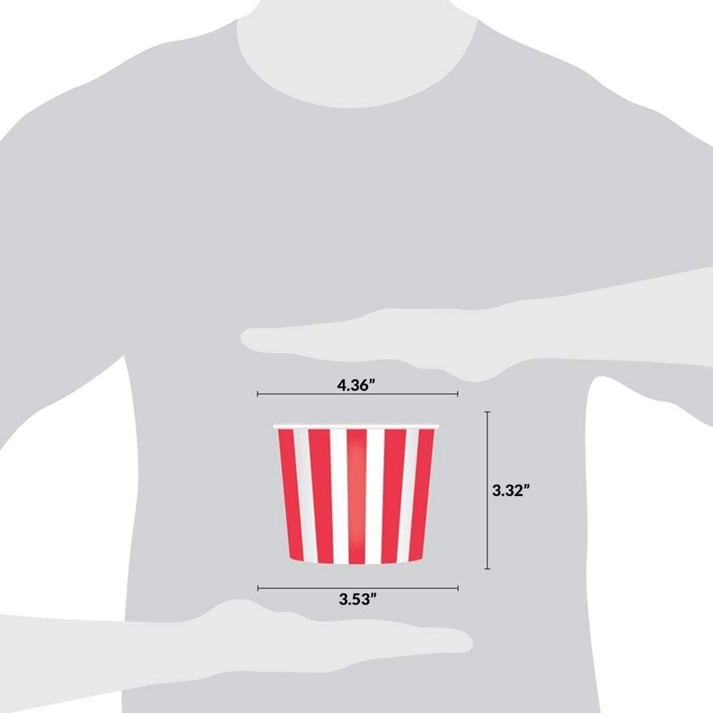 UNIQ 1000-Count 16 oz Red Striped Disposable Paper Ice Cream Bowls | Hot & Cold Food Dessert Bowls for Ice Cream, Frozen Yogurt, Pudding | Perfect for Ice Cream Shops, Parties, Catering & Home Use