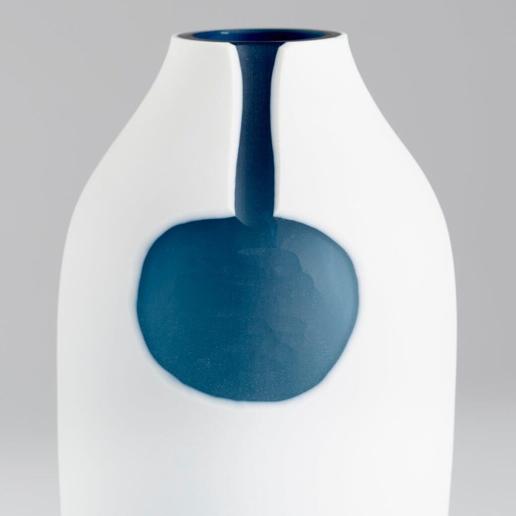 Cyan Design 11109 Oracle Vase - Large Blue and White Ceramic Vase for Home Decor, Wedding Centerpiece, Living Room & Dining Table Decoration