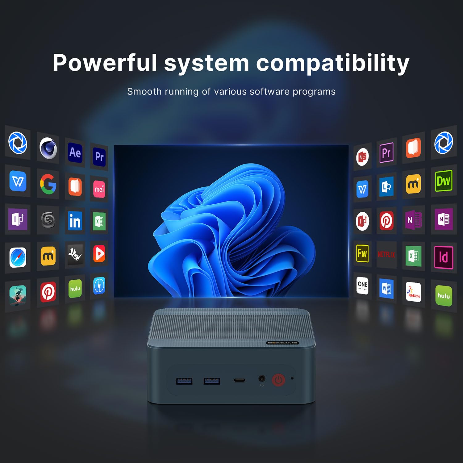 Intel Core i5-12600H Mini PC (12C/20T, up to 4.5GHz) - 16GB DDR4 3200MHz RAM, 512GB NVMe SSD - Windows 11 Pro - Dual LAN, Triple Display, WiFi 6E, USB-C PD 3.0 - Compact Desktop Computer for Home Office, Gaming & Digital Signage
