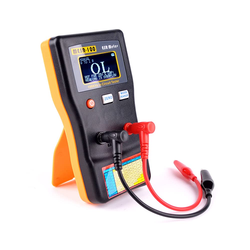 MESR-100 Digital Capacitor ESR Meter - High Precision Capacitance & Internal Resistance Tester (0.001-100Ω) - Perfect for Electronics Repair, DIY Projects & Circuit Board Testing