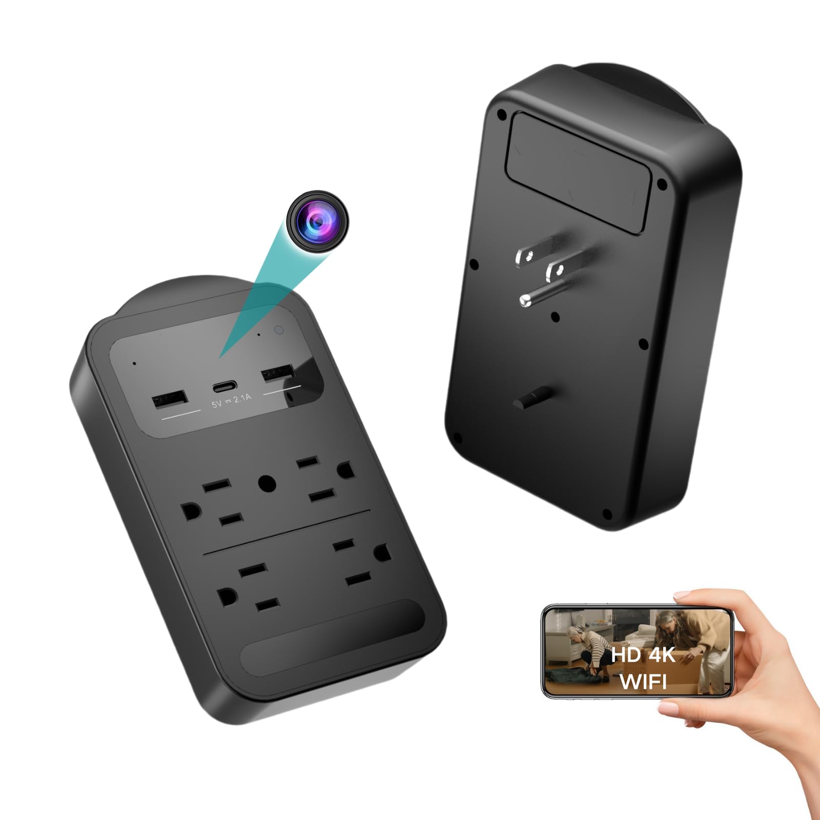 4K CAMDUCK WiFi Security Camera with Night Vision - Indoor Home Monitoring for Baby, Elderly, Dog & Pet Care | 24/7 SD Card Storage, iOS & Android App | Perfect for Nursery, Senior Safety & Pet Watching