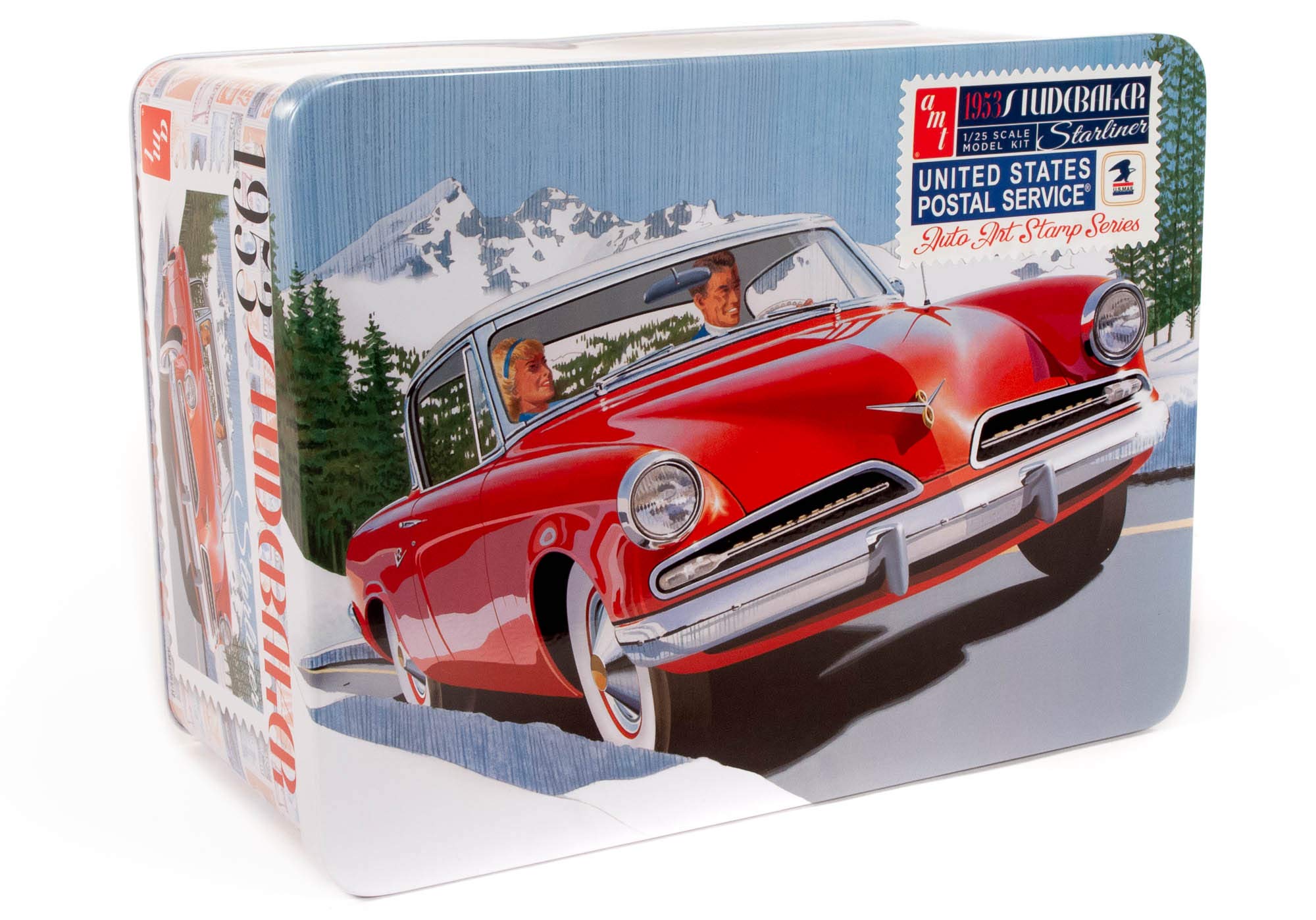 AMT 1953 Studebaker Starliner 1:25 Scale Model Kit with Collectible Tin - Classic Car Model for Collectors & Hobbyists - Perfect for Display, Gifts & DIY Projects