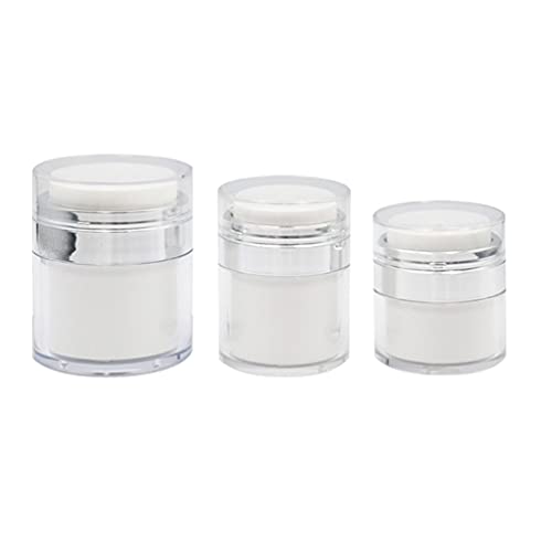 EXCLUZO 3-Piece Refillable Lotion Bottle Set - Travel-Friendly Cosmetic Cream & Makeup Storage Jars for Toiletry, Skincare, and Salon Use