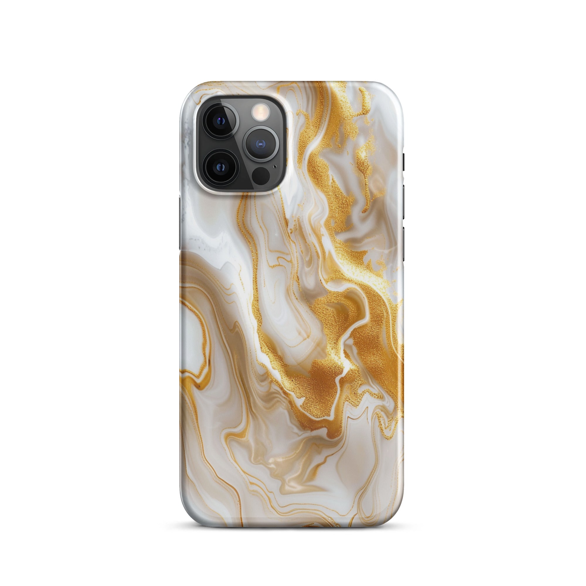 Elegant Gold Marble Snap Case for iPhone 14/13/12/11 Pro Max - Stylish Protective Cover with Secure Fit - Perfect for Daily Use, Work & Travel
