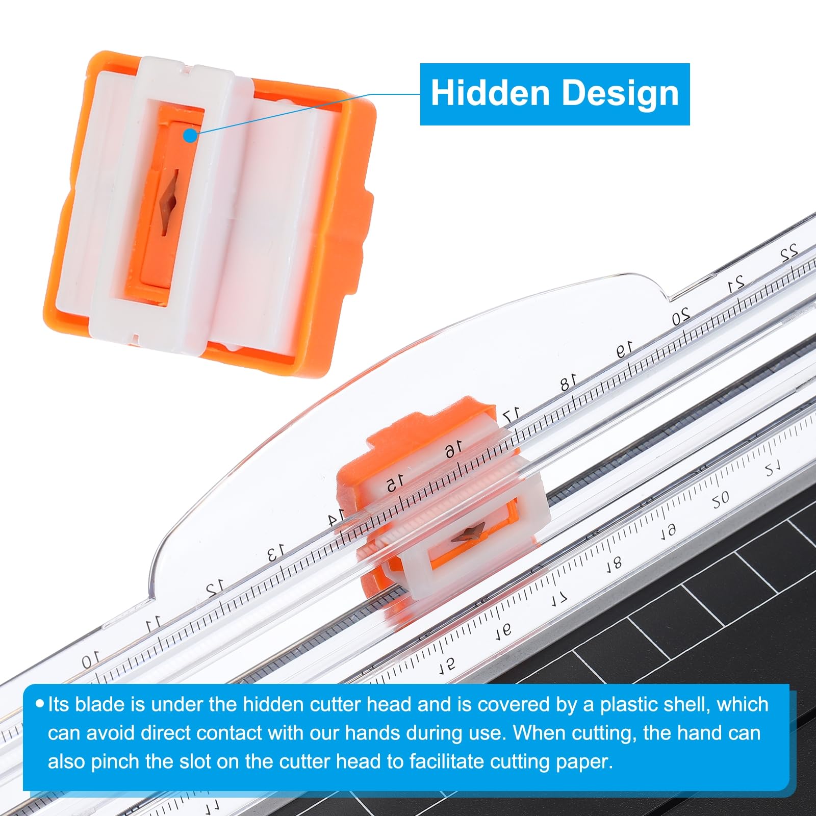 PATIKIL 4-Pack A4 Paper Cutter Replacement Blades - Orange Hidden Trimmer Blades for Craft Paper, Photo Cardstock & Scrapbooking | Perfect for DIY Projects, Office Use & Home Crafting