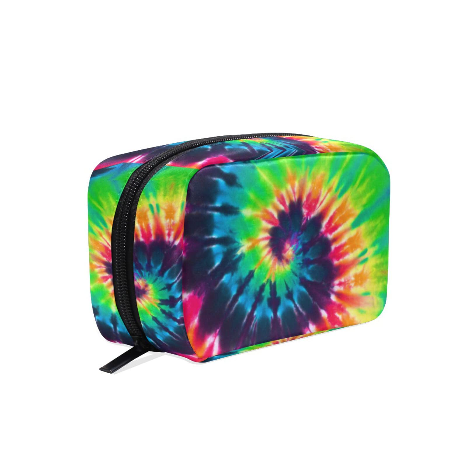 Vibrant Tie Dye Travel Makeup Bag for Women - Reusable Small Toiletry Organizer with Zipper - Portable Cosmetic Pouch for Purse, Gym, Beach & Vacation - Perfect Gift for Girls & Teens