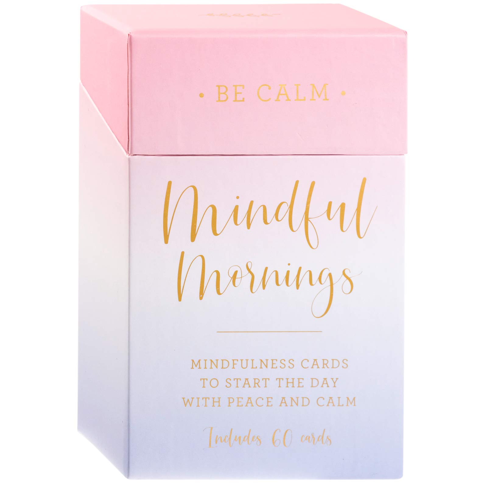 WORLD TRAVELER Eccolo Mindful Mornings - 60 Mindfulness Cards for Self Care, Peace & Positive Affirmations | Daily Meditation Cards for Stress Relief, Anxiety & Gratitude Practice | Perfect Mindfulness Gift for Women, Men & Yoga Lovers | Use for Morning Routine, Therapy Sessions or Bedtime Relaxation