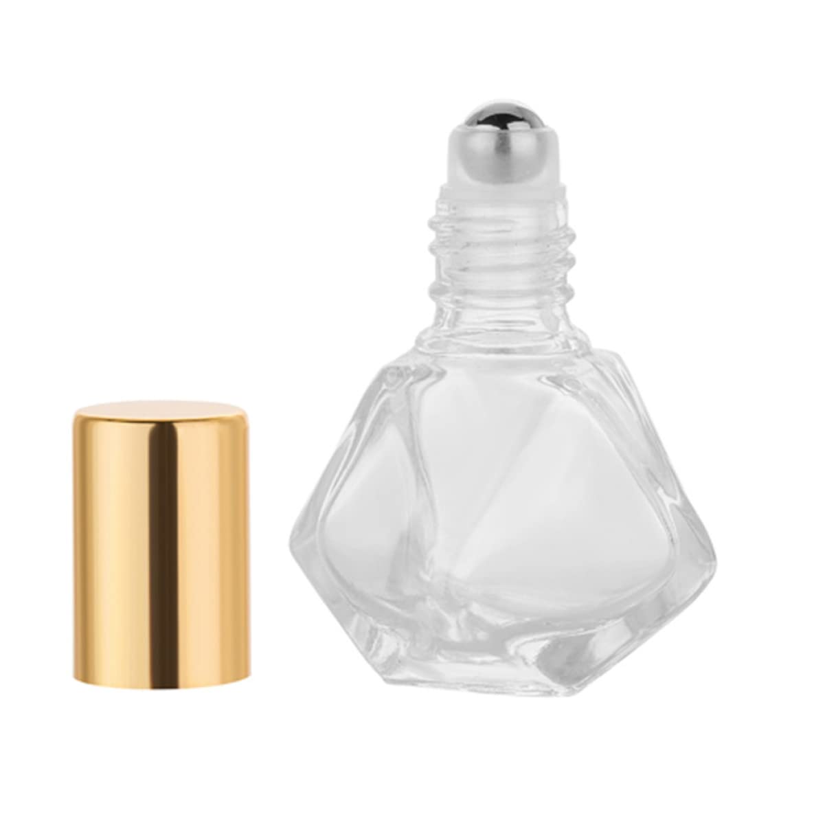 FRCOLOR 5PCS Glass Roller Perfume Bottles - Empty Clear Roll-On Essential Oil Bottles for DIY Aromatherapy, Travel & Sample Storage - Refillable Mini Glass Bottles with Roller Ball Applicator