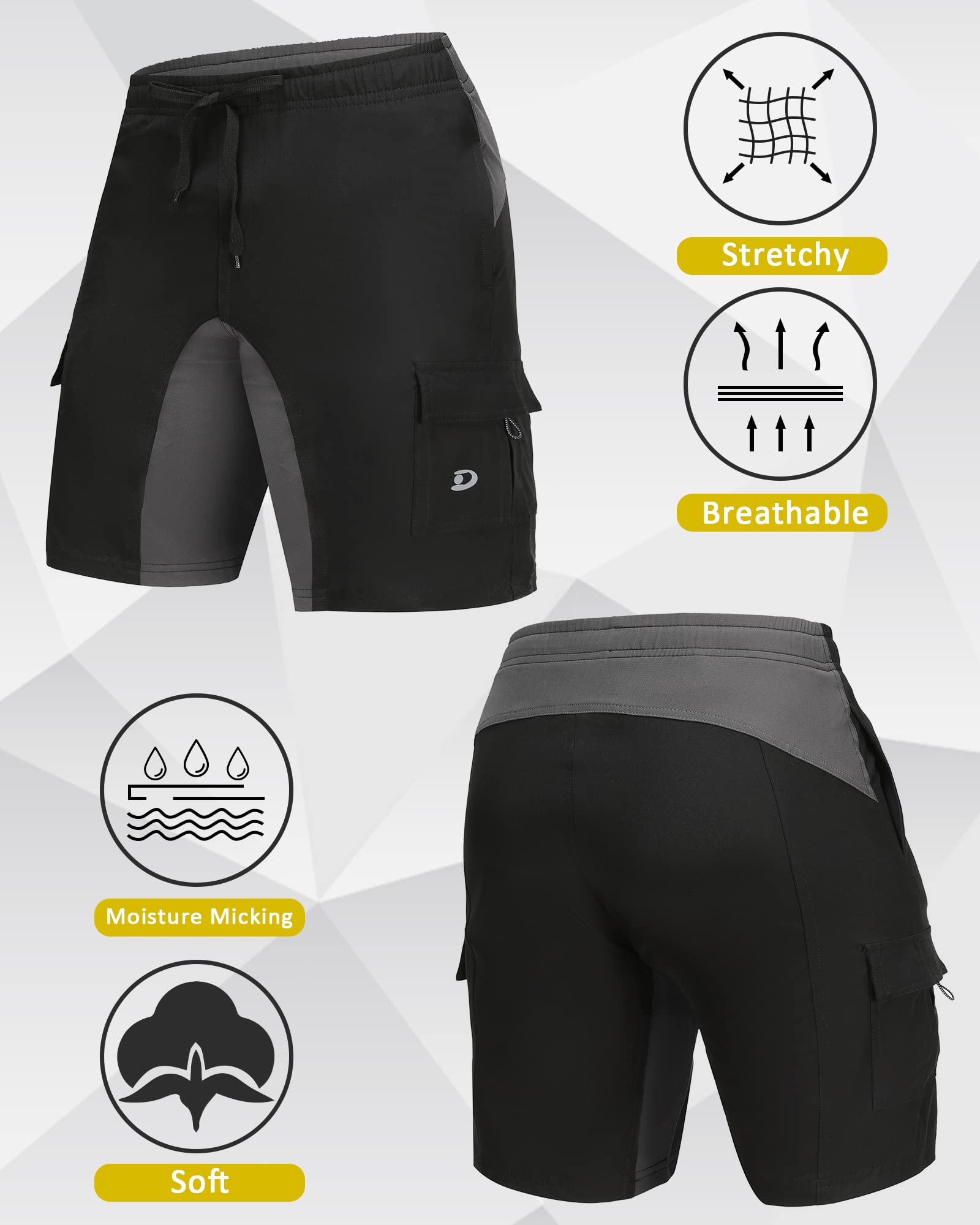 Kids Padded Bike Shorts for Boys - Youth Mountain Biking Cargo Shorts with Comfort Padding & Loose Fit - Perfect for Cycling, BMX, and Outdoor Adventures