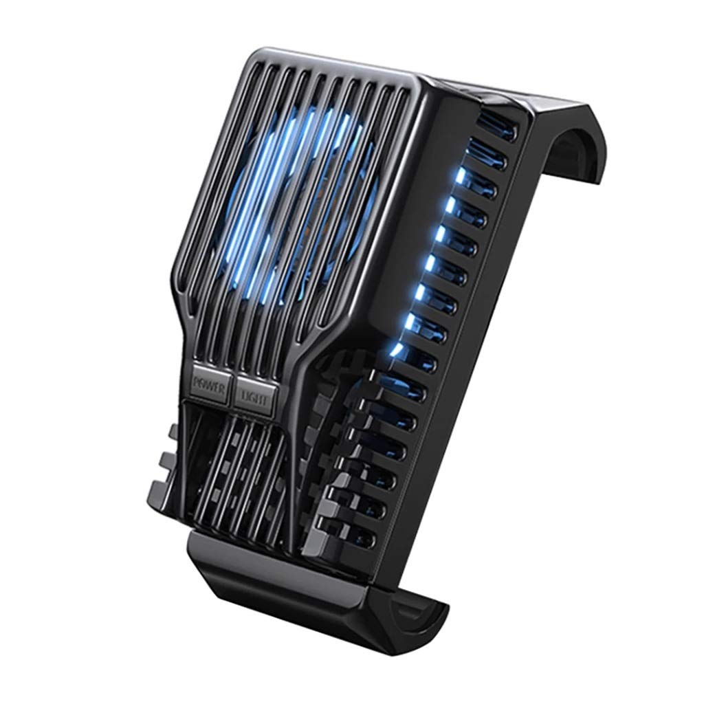 XJJZS Portable Mobile Phone Cooler - Gaming Cooling Fan with Heat Sink & Audio Aux - Black | Perfect for Gaming, Streaming & Long Phone Sessions