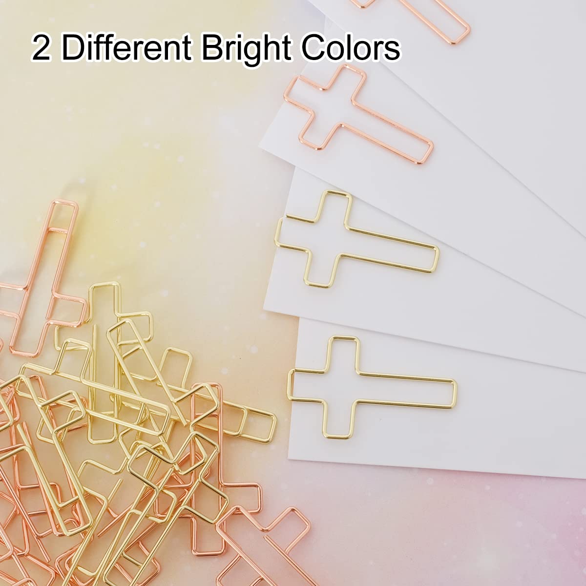 50 Pack Gold & Rose Gold Paper Clips - Bible & Journaling Supplies, Christian Study Accessories, Perfect for Scripture Marking, Planner Organization & Gift Giving