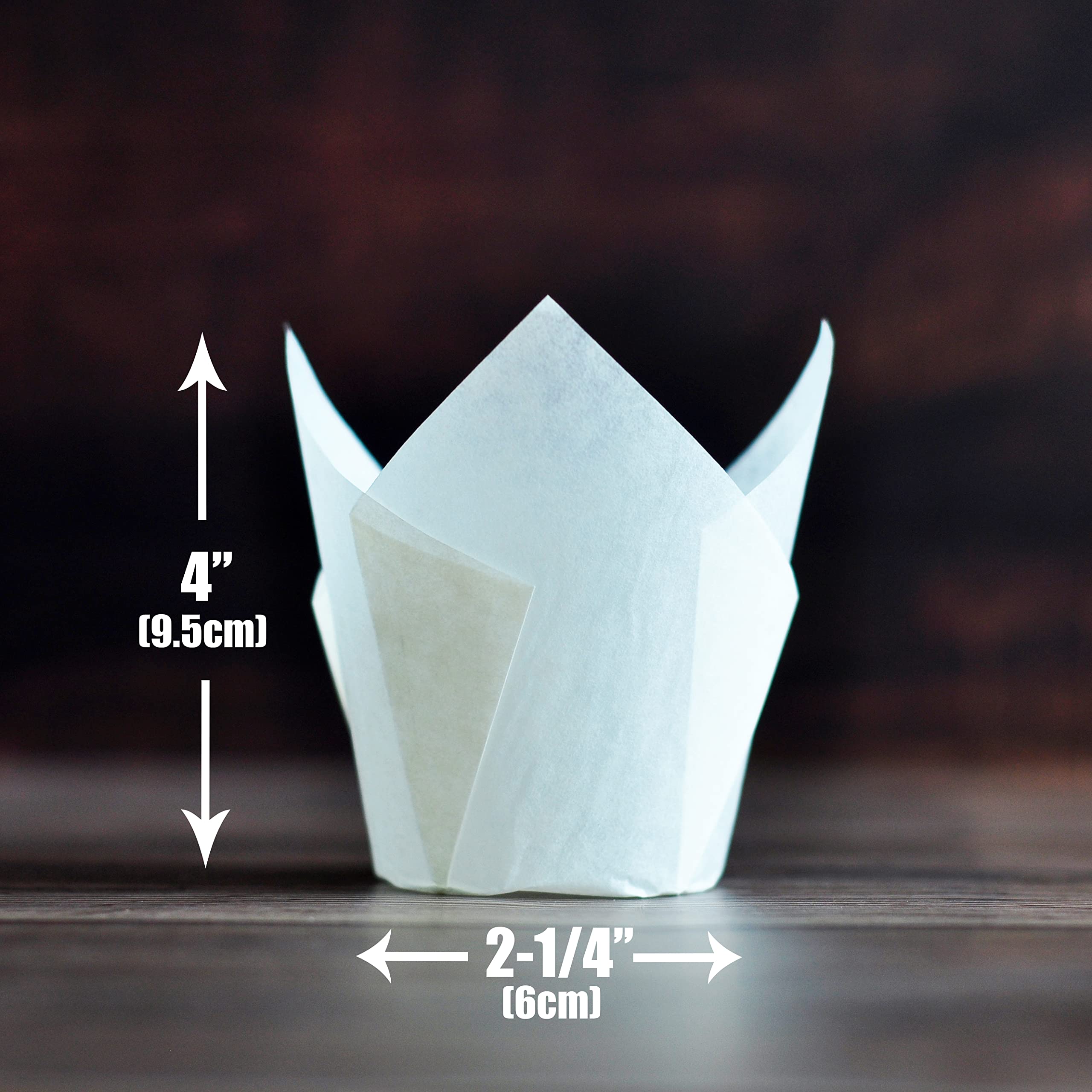 Premium White Tulip Baking Cups 2.25