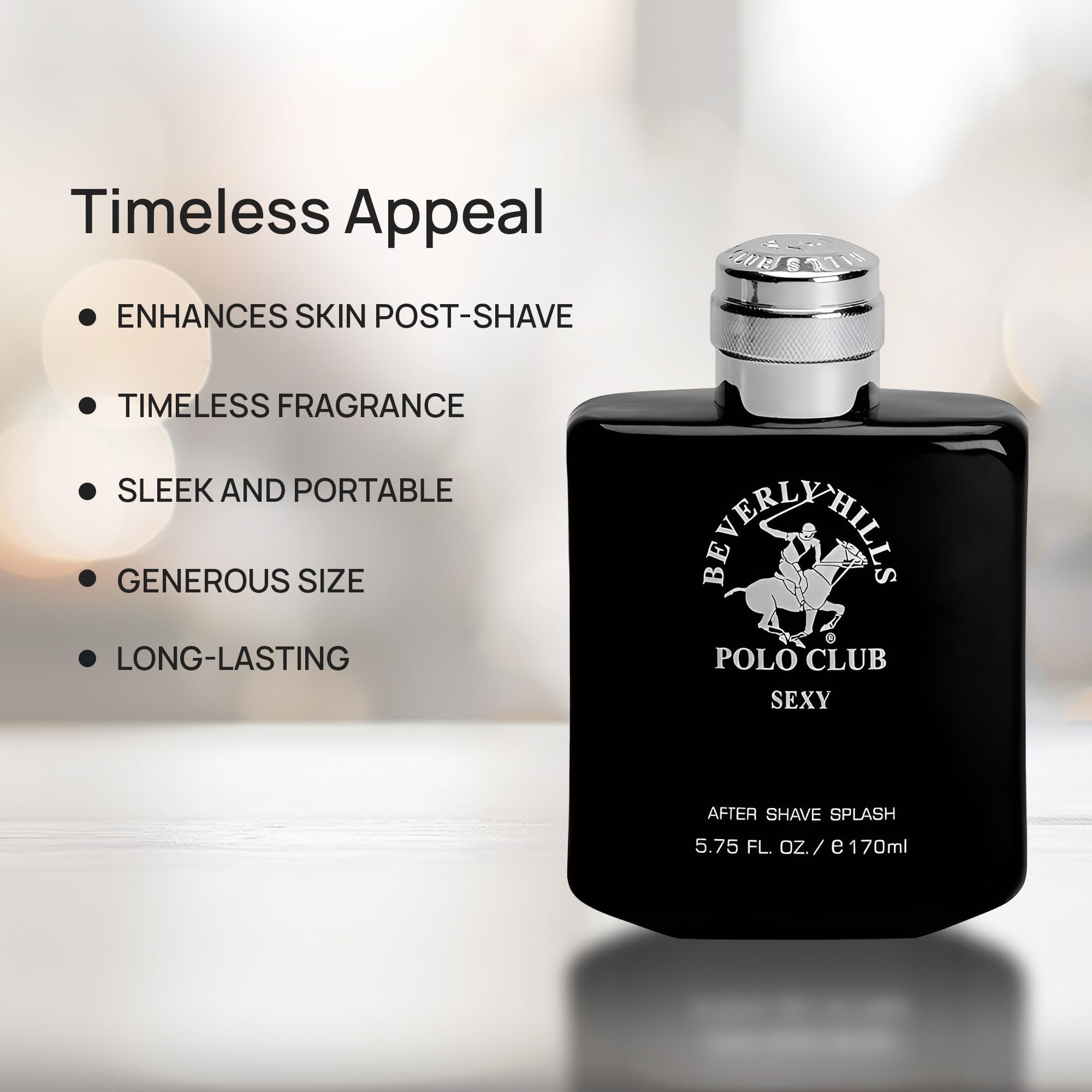 Beverly Hills Polo Club Men's After Shave Lotion - Designer Fragrance, Sexy Blaze Blue Scent, 5.75 oz | Moisturizing Post-Shave Care for Smooth Skin | Perfect for Daily Use & Special Occasions