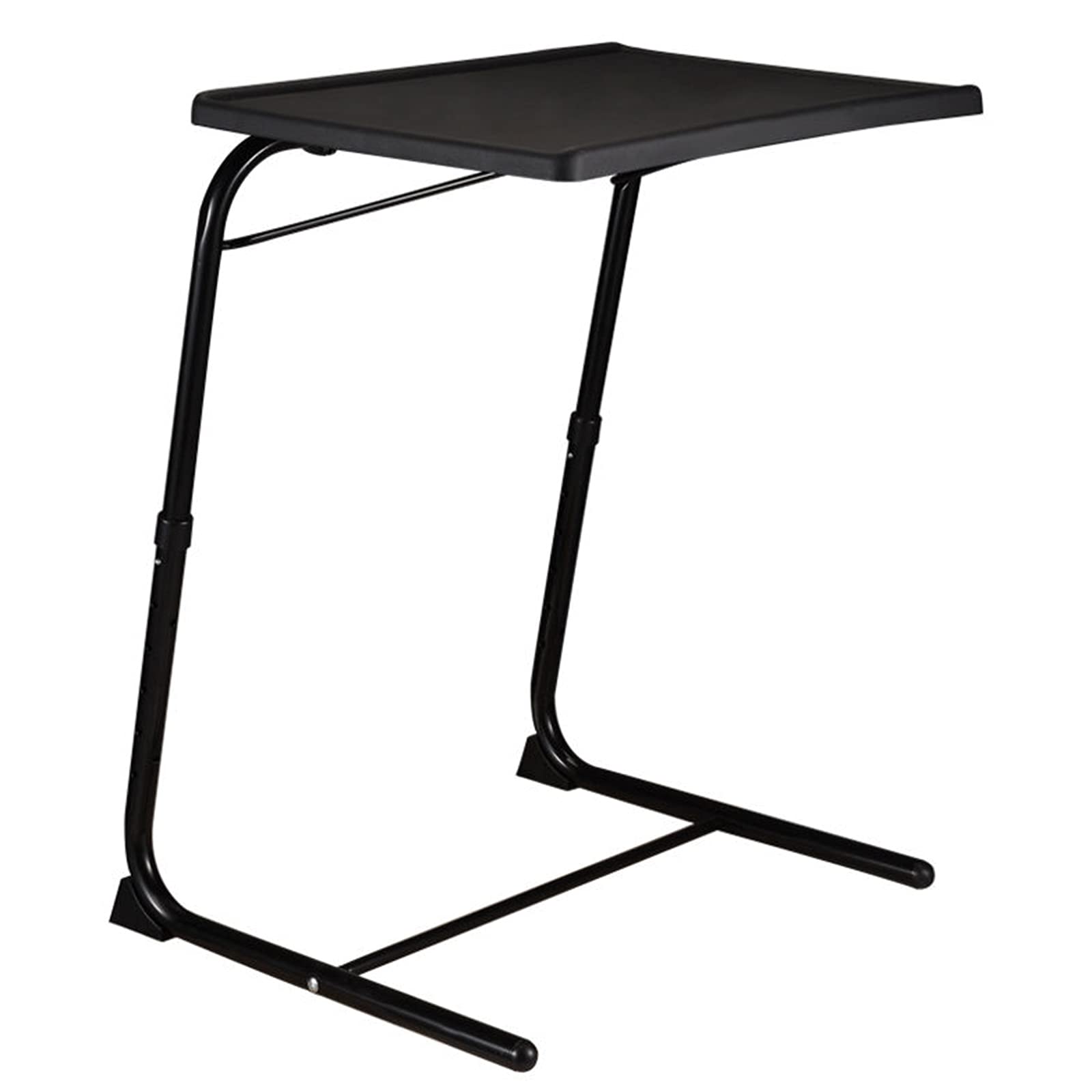 Adjustable Folding Bed Tray Table for Eating & Working - 6 Height & 3 Tilt Angle TV Dinner Tray - Portable Laptop Desk for Sofa, Bed, Office - Perfect for Breakfast in Bed, Remote Work & Movie Nights (Black)