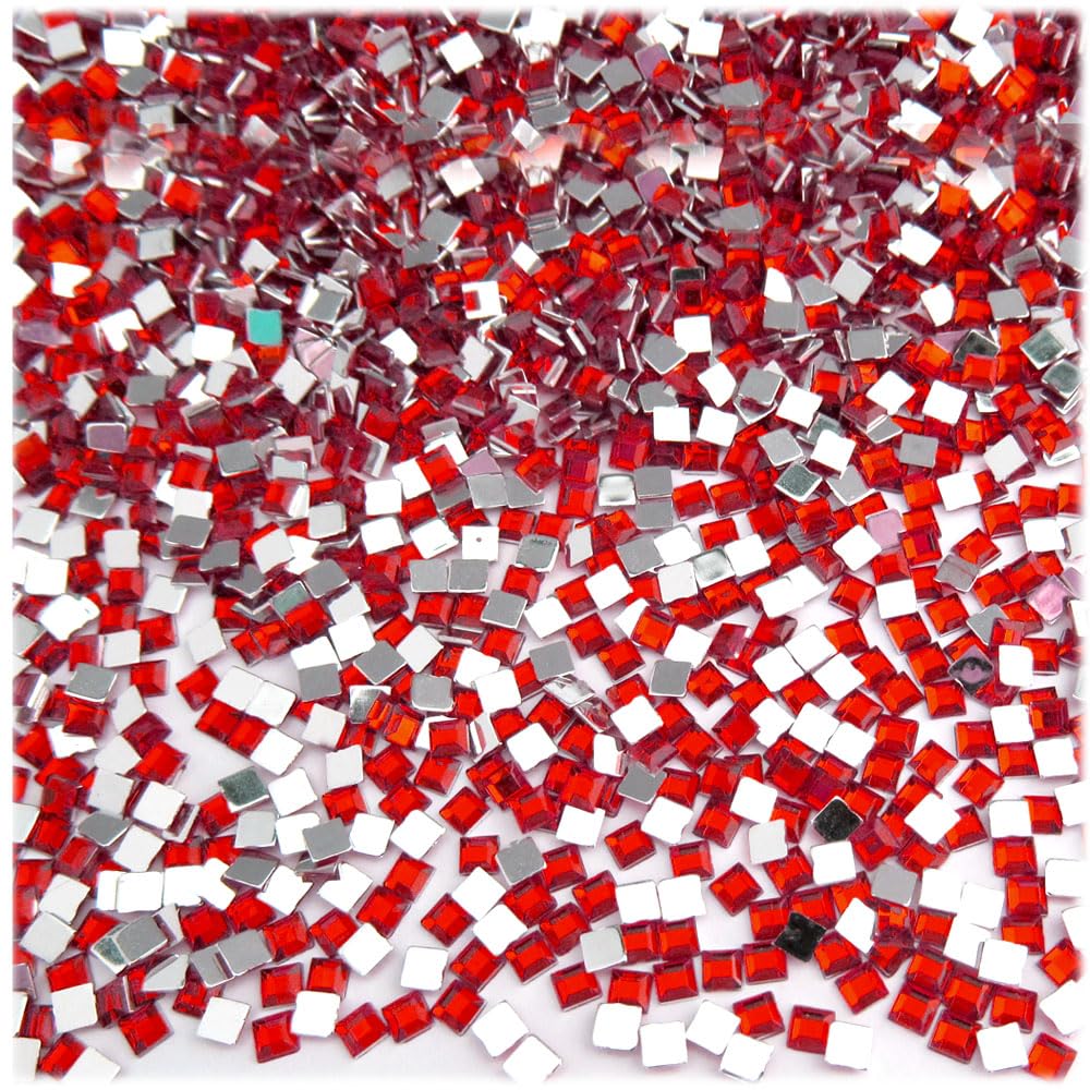 1000pcs 4mm Square Rhinestones Flatback - Ruby Red for DIY Crafts, Jewelry Making, Nail Art, and Home Decor | The Crafts Outlet