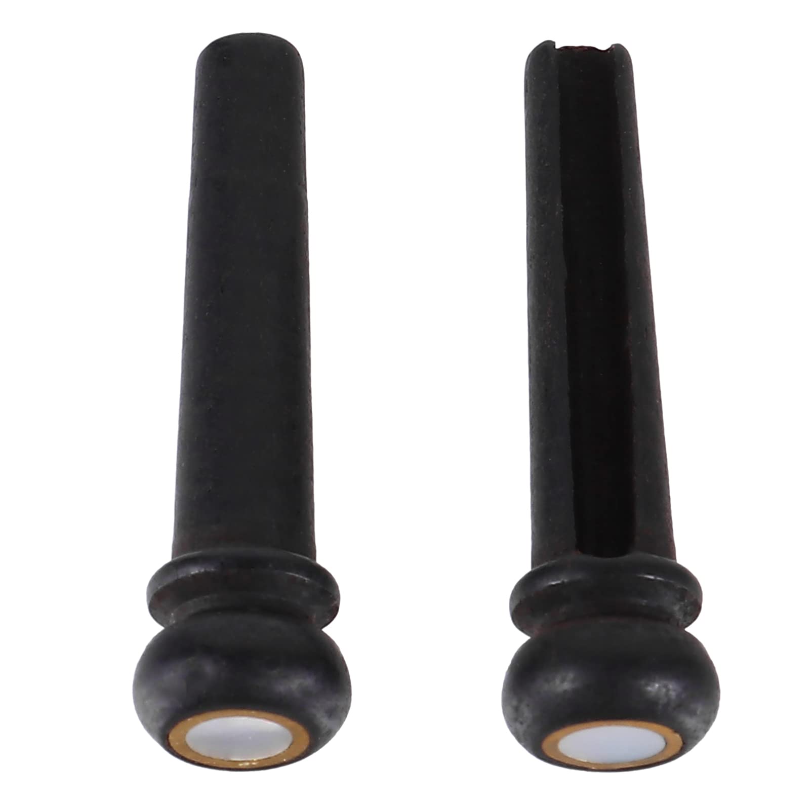 **Milisten 4-Piece Acoustic Guitar Bridge Pins with Abalone Inlay - Black Ebony Wood Slotted Pegs for Bass & Shell Guitar Replacement Parts - Perfect for DIY Repairs & Instrument Upgrades**
