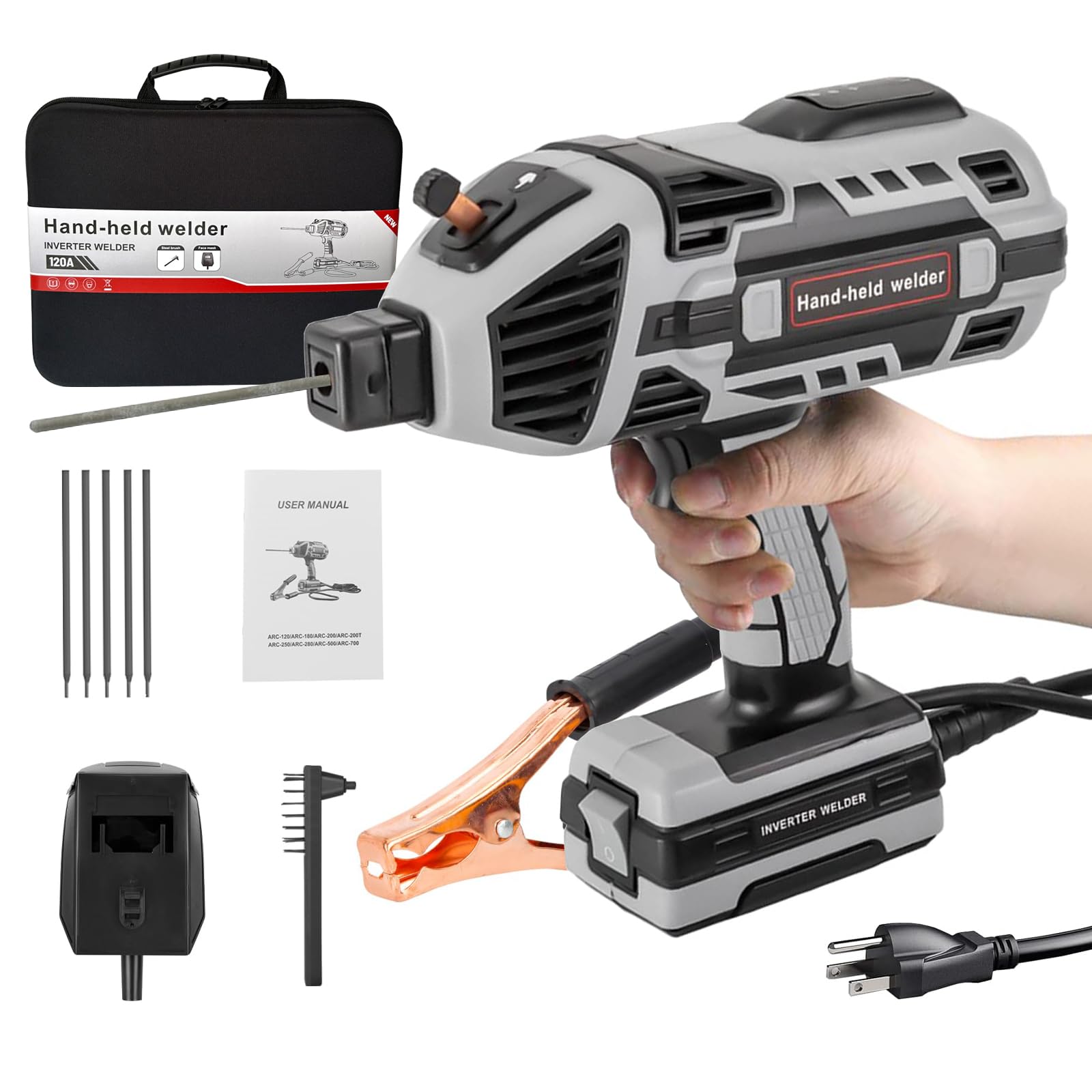 IONTRAVEL 110V Portable Handheld Welding Machine - IGBT Inverter ARC Welder with 6 Adjustable Current Settings for 3/32
