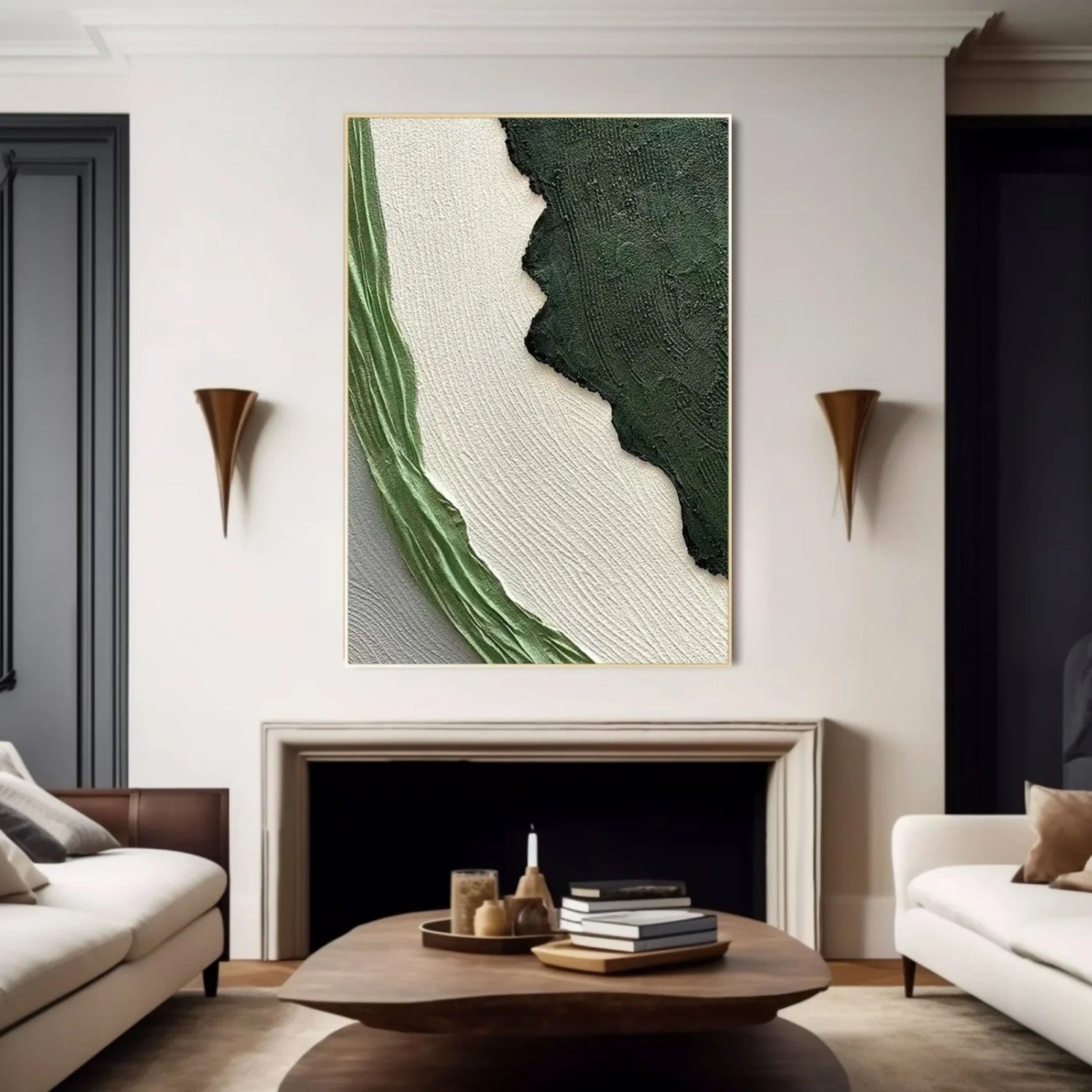 Blue & Green Abstract Wall Art Print #BG113 - Modern Canvas Painting for Living Room, Bedroom & Office Decor
