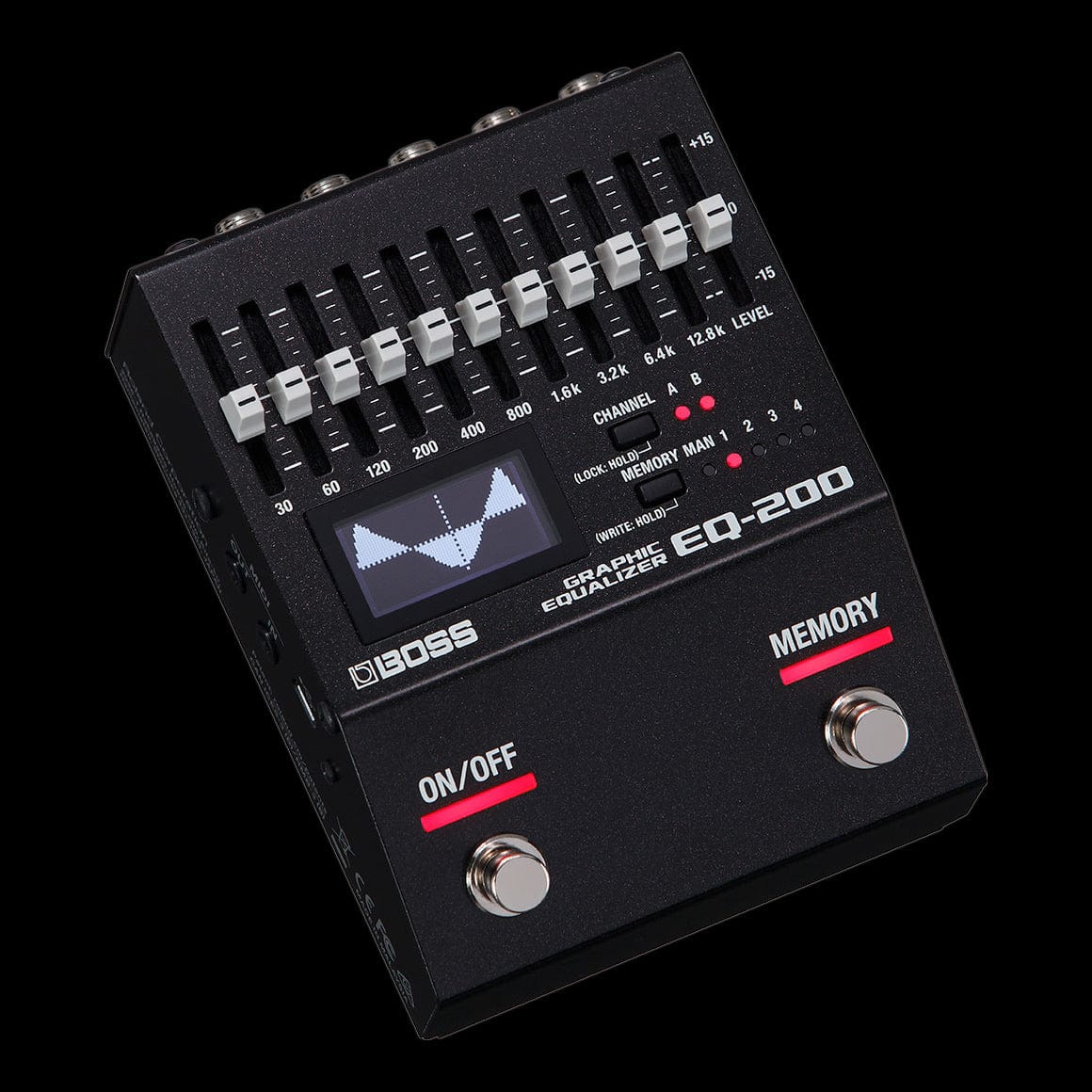 Boss EQ 200 Graphic Equalizer Guitar Effect Pedal - Professional 7-Band EQ for Guitar & Bass - Perfect for Live Performances & Studio Recording