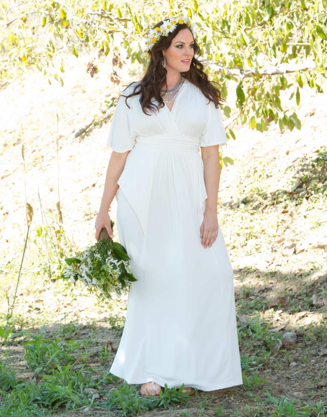 Kiyonna Plus Size Indie Flair Maxi Dress - Women's Boho Long Dress for Wedding Guest, Cocktail Party & Work | Perfect for Beach Vacations, Date Nights & Summer Events