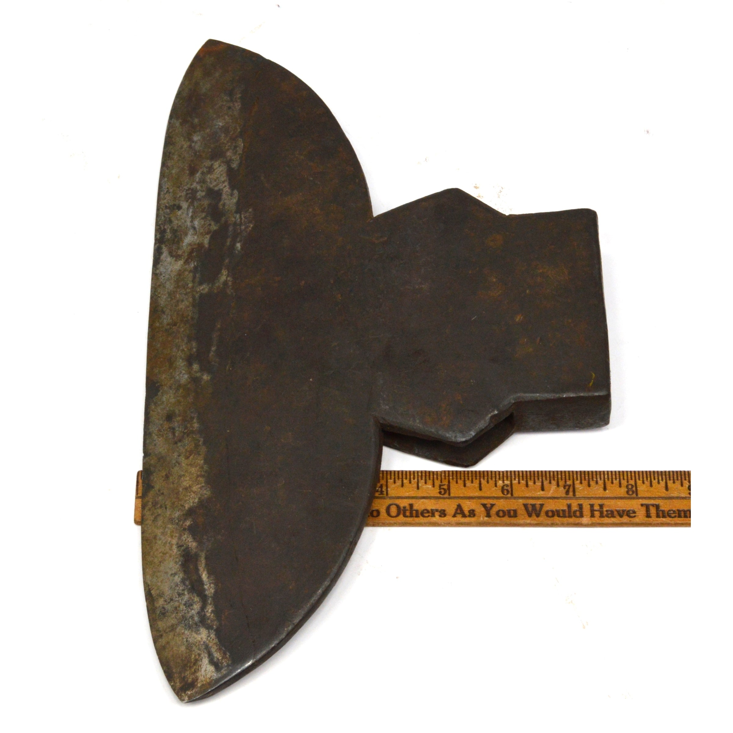 Vintage Broad Hewing Axe with Partial Makers Mark - Michigan Pattern 13