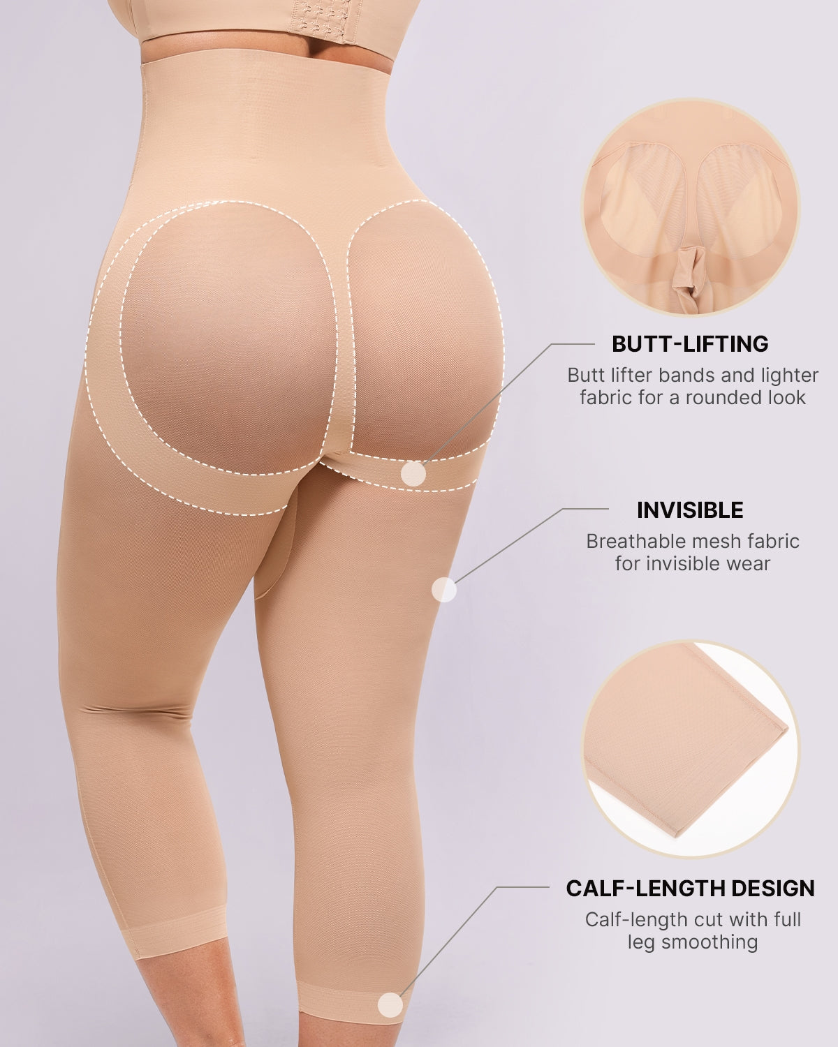 BOOT YEAH™ MeshSmooth™ Butt Lifting Capri Leggings - High Waisted Tummy Control Workout Yoga Pants for Women - Perfect for Gym, Running & Everyday Wear